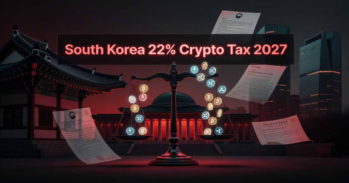 South Korea Sets 22% Crypto Tax on Gains Over $1,740 Starting 2027